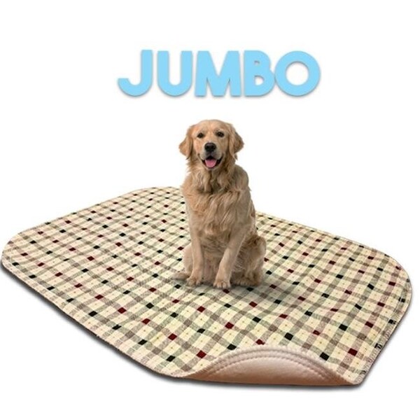 Lennypads Lennypads 4848LPT 48 x 48 in. Jumbo Washable Pet Pad - Tan Plaid 4848LPT - main
